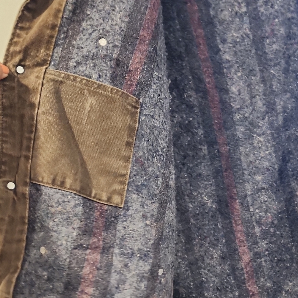 Vintage Carhartt Brown Military Field Jacket Rugged Canvas Blanket Lined - Picture 4 of 12